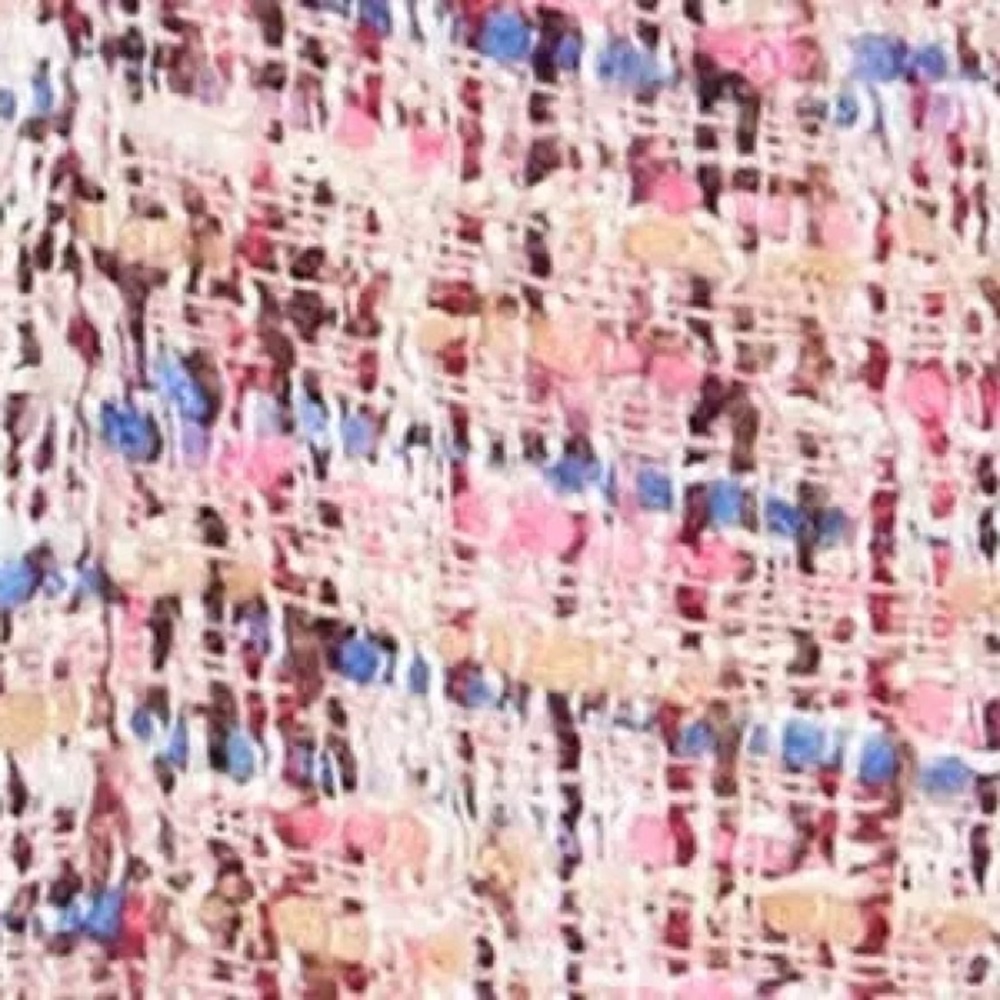 NWT- Laundry by Shelli Segal Boucle Fringe Jacket - Pink Tweed Coat - Medium - Picture 4 of 7